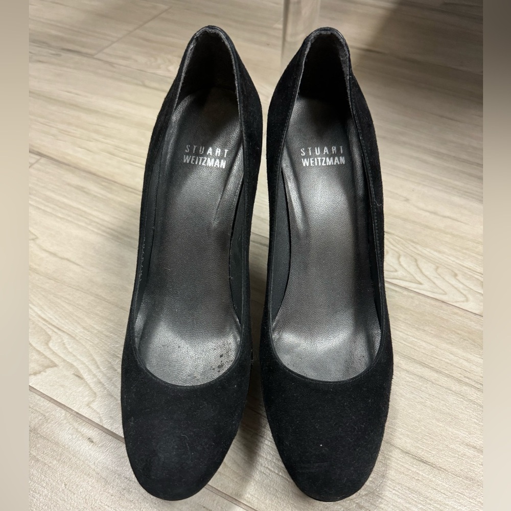 Stuart Weitzman black suede pumps